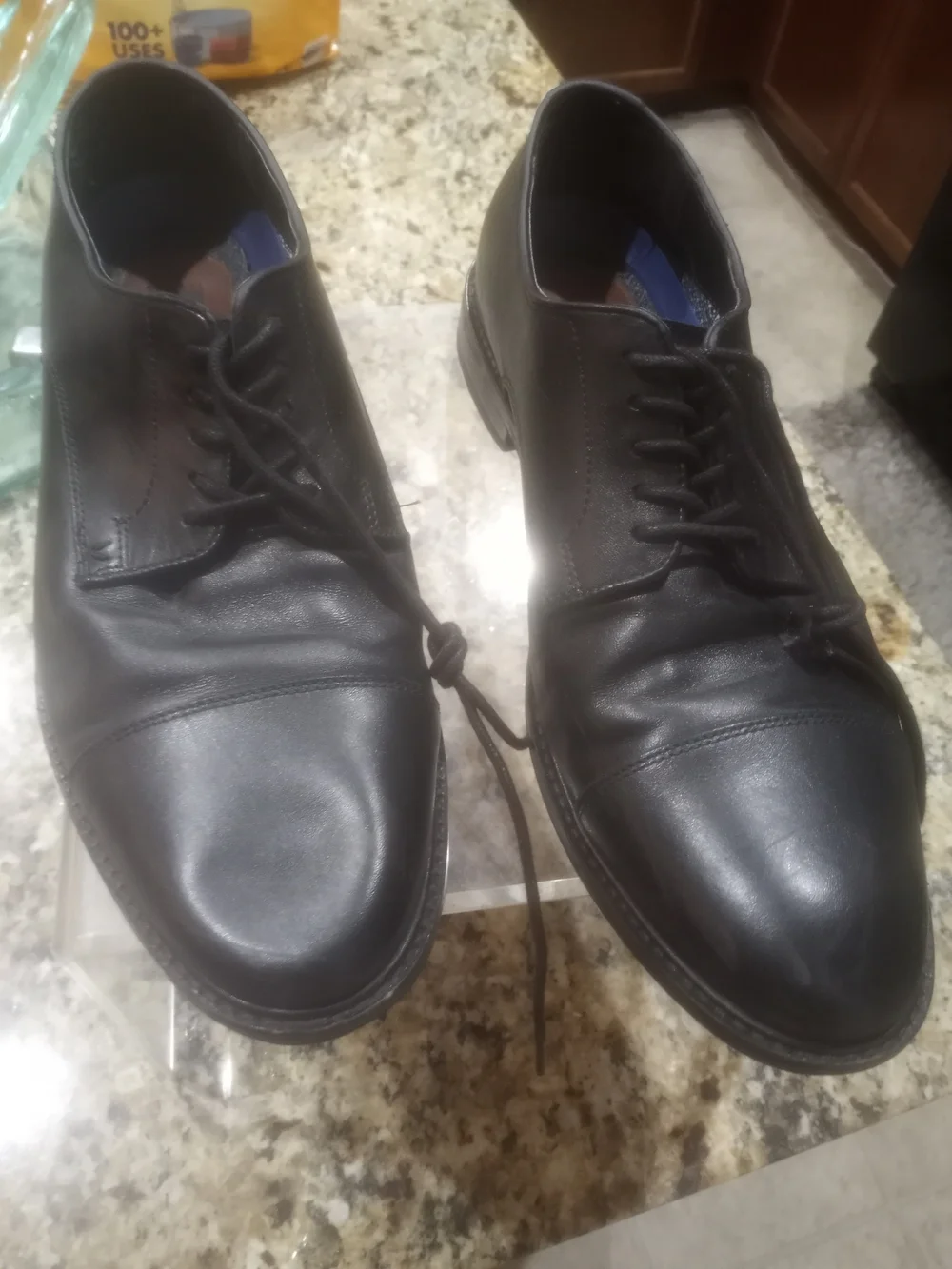 Vince Camuto Black Leather Lace-Up Dress Shoes